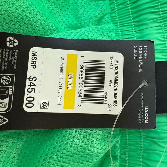 Under Armour Men's Essential Mesh Lined Loose Fit Woven Volley Shorts size M NWT - Picture 10 of 12